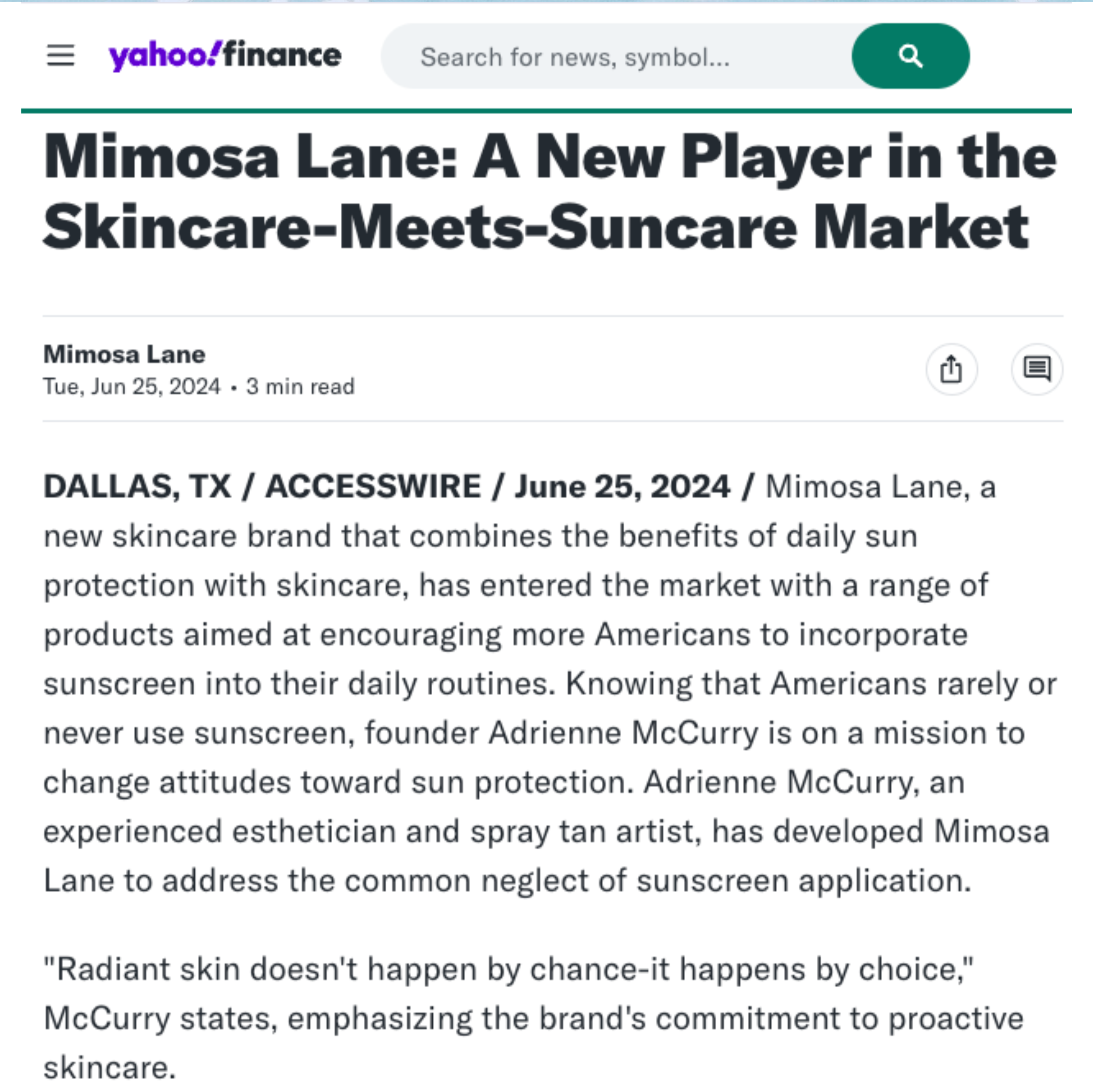 Yahoo press feature