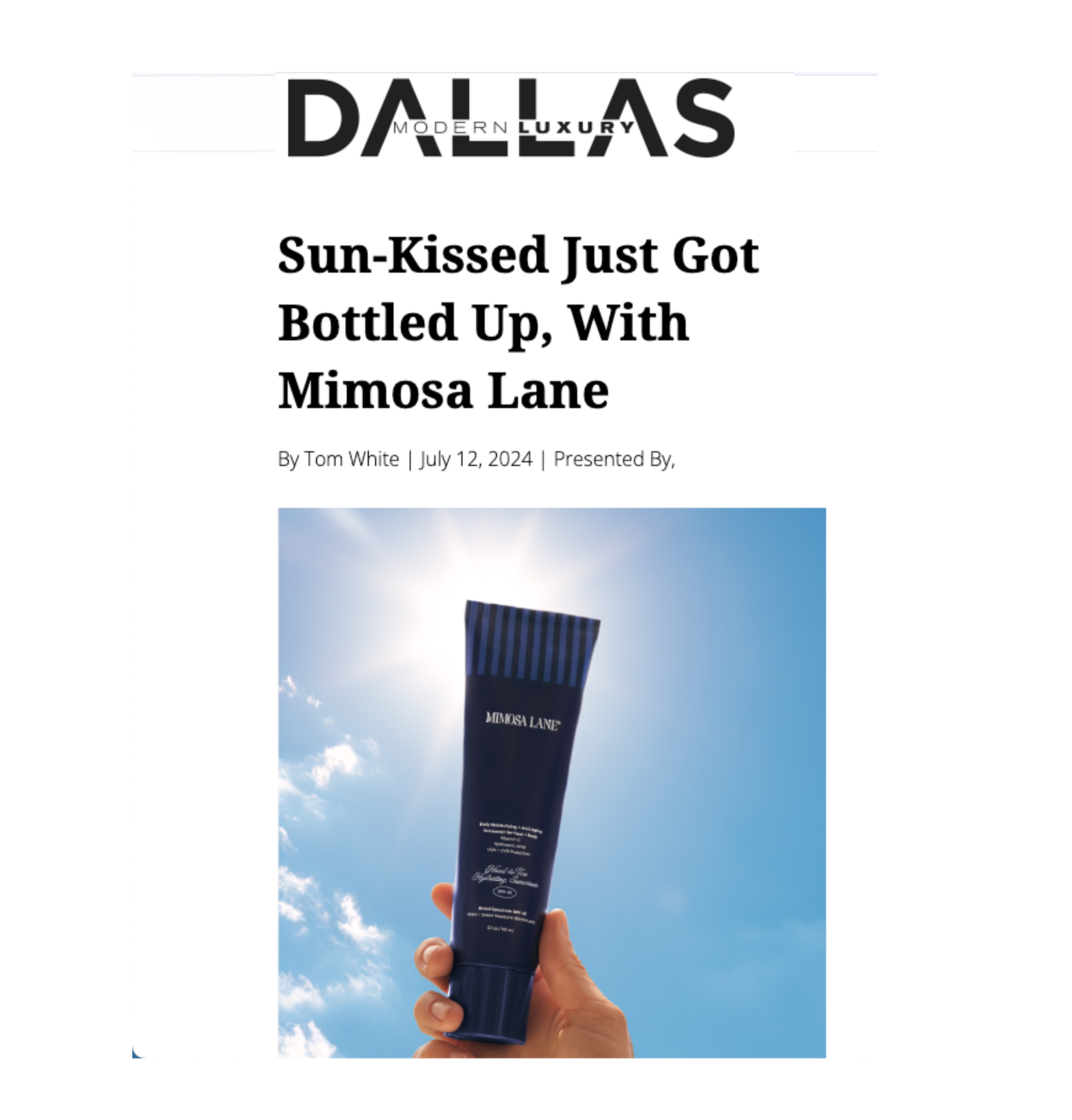 Dallas press feature